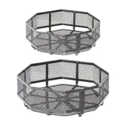2Pcs Fruit Basket Bowl Space Saving Container Metal Wire Storage Basket
