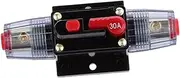 iplusmile Inline Auto Circuit Breaker 30a Fuse Manual Reset 12-24v Car Audio Water Resistant Housing