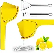 4Pcs Lemon Juicer Squeezer Set, Lemon Juicer Hand Lime Squeezer with two Lemon Zester Grater, Ergonomic Design with Sideways Pivot, Easy to Use, for Lemon, Lime, Cirtus, Fruit