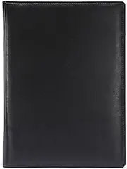 Lyaciomn A4 PU Padfolio File Folder Portfolio Business Document Holder Metal Clipboard Pad Document Organizer Holder, B