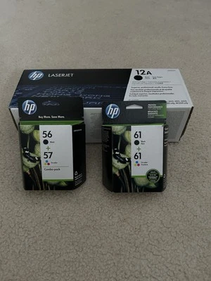 Laserjet 12A Ink HP 61 Black + 61 Tri Color X2
