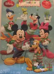 DISNEY MICKEY & FRIENDS CHRISTMAS HOLIDAY COUNTDOWN CALENDAR W24 CHOCOLATES RARE
