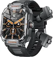zolyet Smartwatch with Earbuds 2.01-inch IPS High-Clear Screen Sports Health Sleep ing Watch NFC Function BT5.0 TWS Earbuds Long Endurance Multi-Sport Modes BT Call for Men Women Black