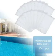 Pool Skimmer Socks 10 Pack Fine Mesh Swimming Pool & Spa Pre-Filter Savers for Filters, Baskets, and Skimmers