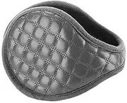 BIENKA Ear Muffs Men Men's Winter Warm Ear Cover Plaid Plush Ear Protection PU Skin Warm Ear Cover Wide Range of Uses Earmuffs (Color : Gray, Size : One Size)