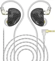 KZ AS16 Pro 16 Units Drivers Balanced Armature Earbuds in Ear Monitor Headphones Wired Earphones for iPhone Android Earbuds with Microphone (Black, No Mic)