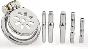 Inverted Chastity Device Male Cage with 5pcs Metal Urethral Catheters Adult Toys Stainless Steel Chastity Cage Chastity Lock Beginner Cage Penis Cage Penis Ring Erection Ring Bondage Couple for Men