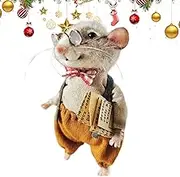 Cute Needle Felting Mouse, Handmade Needle Felt Mice, Cute Mice Made of Wool Felt, Handmade Needle Felt Mice Decorations for Festivals, Needle Felt Mice Decoration, Mice Toy for Children, 5 x 4 x 8 cm