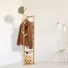 NNEDSZ Clothes Coat Rack Garment Stand Shelf Wooden Tree Hanger Bag Hat Hook Hol