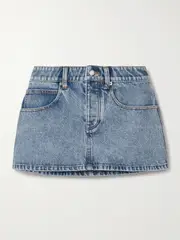 [ALEXANDER WANG] ALEXANDER WANG - Crystal-embellished Denim Mini Skirt - Blue - 26 26 Blue