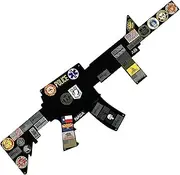 Tactical Large Patch Board Rifle Silhouette Design Military Hook and Loop Morale Patch Panel Holder (+ one Included Flag Patch)