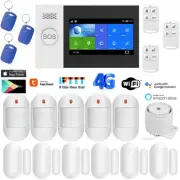 V09 WIFI 4G GSM TUYA APP Wireless Wired Home Security Burglar Alarm System+RFID