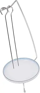 1set Barbecue Skewer Stand: Stainless Steel BBQ Skewer Holder with Vertical Spit and Tray Practical for Grilling Kebabs Chicken Sausage Meat and Outdoor BBQ