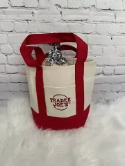 NEW Trader Joe’s Joe Mini Canvas Tote Bag Red