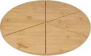 Fackelmann Pizza Chopping Board Wood Round 32 cm - Made of Renewable Bamboo - Cutting Grooves for Perfectly Same Size Pizza Pieces - Pizza Board from The Pizza & Pasta Series