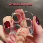 For iPhone 16 15 14 13 12 Pro Max Mini Glitter Full Cover Camera Lens Protector