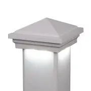 5" Sq. Haven Downward Low Voltage LED Lighted Post Cap - Almond