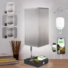 Wireless Charging Touch Control Table Lamp, Bedside Nightstand Lamp with USB ...