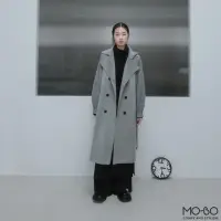 在飛比找momo購物網優惠-【MO-BO】針織拼接大衣