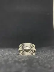 Native Navajo plain Sterling Silver Diamond Shaped band Ring Size 10.5