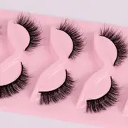 Nevenka Fox Eye Lashes 3D Fluffy False Eyelashes 5 Pairs Pack Mink Lashes for Party Daily Makeup-XF39