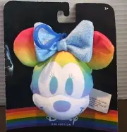 Minnie Mouse Disney Rainbow Collection Keychain Clip-On Pride Soft Plush Toy NEW