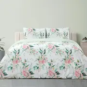 Ardor Rose Whisper Soft Sage Printed Floral Quilt Cover Set