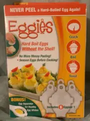 Eggies-Hard Boiled Eggs w/o the Shells! No More Messy Peeling-As Seen on TV-6 ct