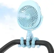 Misting Stroller Fan, Clip On Fan for Baby Portable Fan Rechargeable Handheld Personal USB Misting Fan with Flexible Tripod, 50ml Water Tank, 270° & 360° Pivoting for Car Seat Treadmill Bike Crib (Blue)