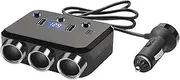 Fast Charging Car Splitter - Car Adapter Charger Splitter 12V-24V | 3100Ma Separate Control 3-Socket Automotive Converter for Road Trip for Caravan, Truck
