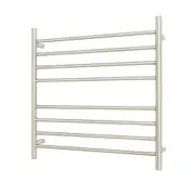 Radiant RTR06 Round Bar Heated Towel Rail - 750 x 750mm- Brushed Satin - Stainless Steel - Bottom Right/Top Left Wiring
