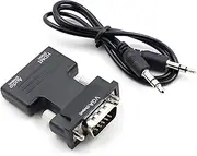 Dual-Function HDMI-VGA Bridge, 8K VGA to HDMI/HDMI to VGA Adapter, Seamless Display Conversion for Monitor, TV, PC, Laptop, Projector, Black Universal Connector Kit