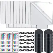 Riakrum 12 Pieces LED Light Base with Clear Acrylic Sheet 3D Night LED Lamp D...