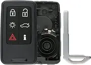 KeylessOption Keyless Entry Remote Smart Key Fob Case Shell Button Pad Outer Cover For Volvo KR55WK49264