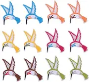 Veemoon 2 DIY Hummingbird Embroidered Applique Patches for Clothing Decor Bag Decoration Easy to Use Thick Texture Unique Designs for Crafts and Repairs