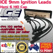 ICE PRO 100 9mm Spark Plug Leads Valiant Chrysler Hemi 245 265 HEI Cap Black