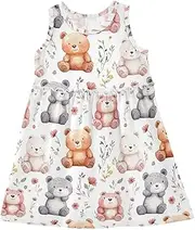 [Caihoyu] Girl Tank Dresses Toddler Soft Spring Dresses Summer Active Playwear, Multicolor01, 4 Years