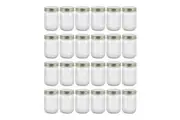 24PK Lemon & Lime Roma Ribbed Conserve Glass Jar with Air-Tight Screw Lid 300ml