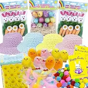 Naras Easter Bonnet Kit for Boys and Girls Mega Pack - Make Your Own Easter Bonnet Hats Pink, Blue, Yellow, Lilac and Over 120 Pieces Easter Bonnet Decorations Kit - Easter Hat Making Kit