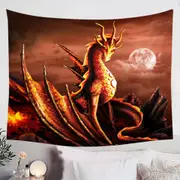 Fantasy Art Alessa the Volcano Lava Dragon Tapestry