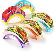 18PCS Individual Taco Holder Stand, MONGSEW Colorful Taco Holders Set of 18, Taco Stands for the individual serving, PP Materials Soft or Hard Taco Shell Holder, Dishwasher & Microwave Safe