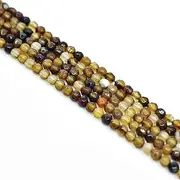 Asingeloo 3mm Faceted Natural Coffee Agate Stone Beads for Jewelry Making Round Gemstone Beads Loose Spacer Beads 15" a Strand