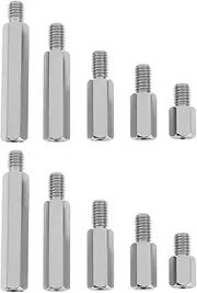 EMSea 10Pcs Single Head Stud Male-Female Hex Standoff Screws M6 10mm 15mm 20mm 30mm 40mm Stainless Steel PCB Standoffs Screws for Computer Circuit Board