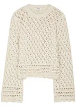 Frame Pointelle Cotton-blend Jumper - Ecru - S (UK8-10 / S) S (UK8-10 / S)