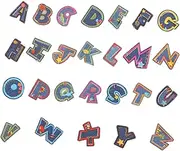 NUOBESTY 26pcs Alphabet Iron Patches Embroidered Clothing Patches Small Fabric Letters Fashionable Jeans Repair Sewing