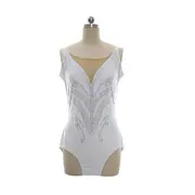 Figure Skating Dress Women's Girls' Ice Skating Dress White Patchwork Thumbhole Mesh Spandex Stretchy Training Practice Professional Skating Wear Thermal Warm