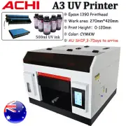 ACHI A3 UV Printer Fast Printer Epson1390 Cylindrical Embossed Printing AU