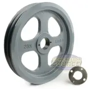 Cast Iron 10.75" Dual Groove Pulley Belt B Section 5L and 1-3/16" Sheave Bushing