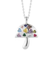 Sphera Milano Silver CZ Mushroom Pendant Necklace