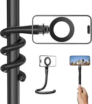 Magnetic Flexible Phone Mount Clamp Tripod Stand Stick Pole for Phones, Stroller Treadmill Tube Bike Motorcycle Phone Holder Attach Stand Accessories Arm Mount for iPhone Android Phones Black